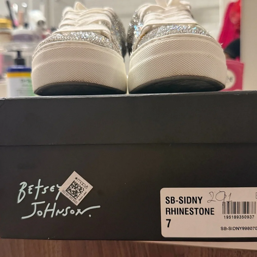Betsey Johnson Silver Glitter Sneakers - Picture 3 of 5